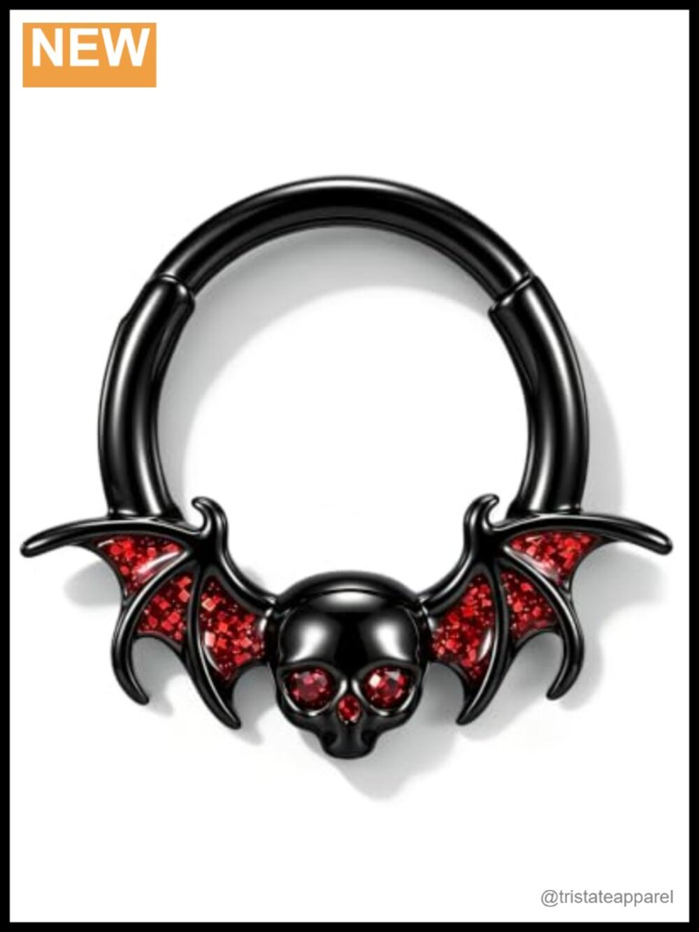 Stainless Steel Skull Septum Ring 16G Daith Helix Piercing Jewelry